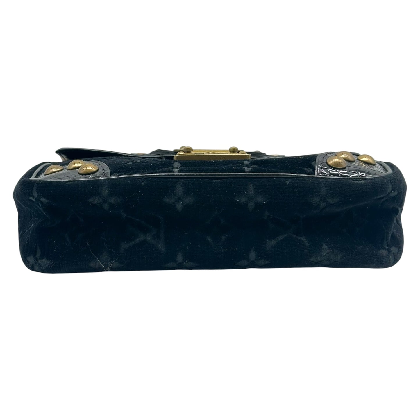 Louis Vuitton Black Velours Alligator Handbag