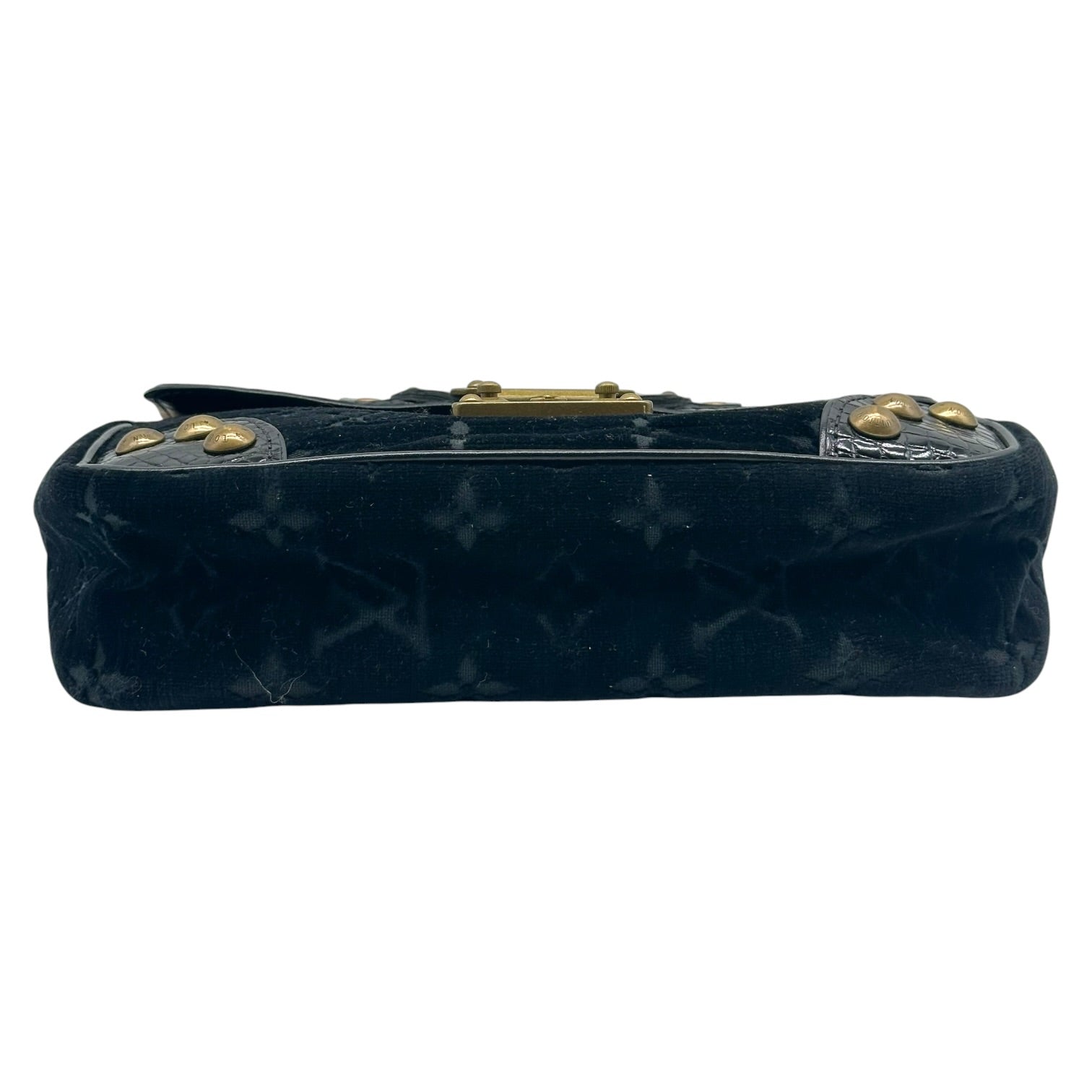 Louis Vuitton Black Velours Alligator Handbag