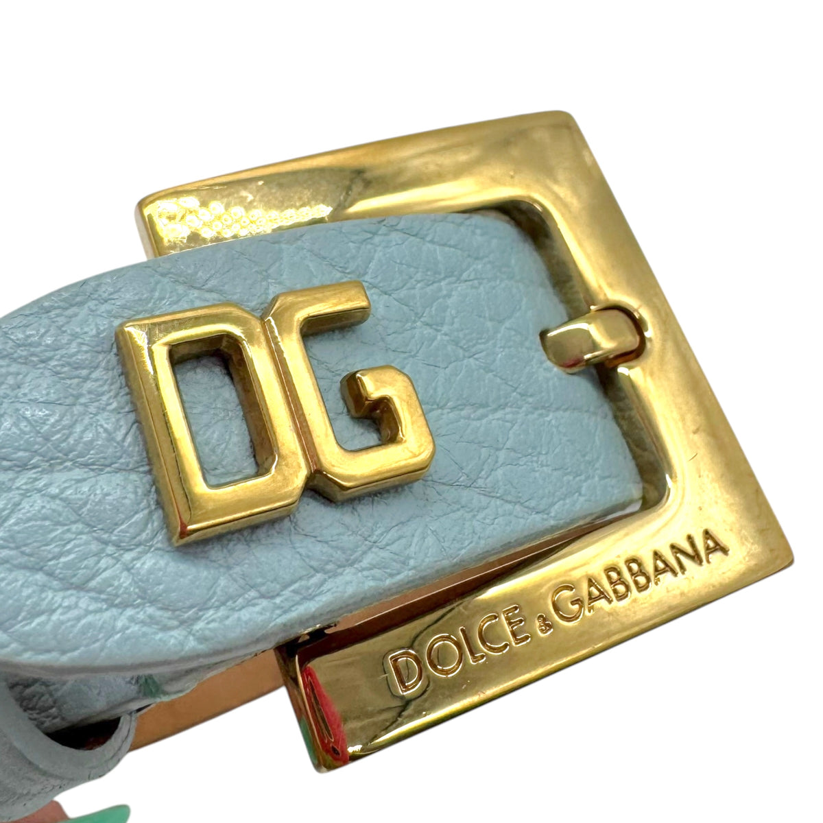Dolce & Gabbana Light Blue Leather Cuff Bracelet