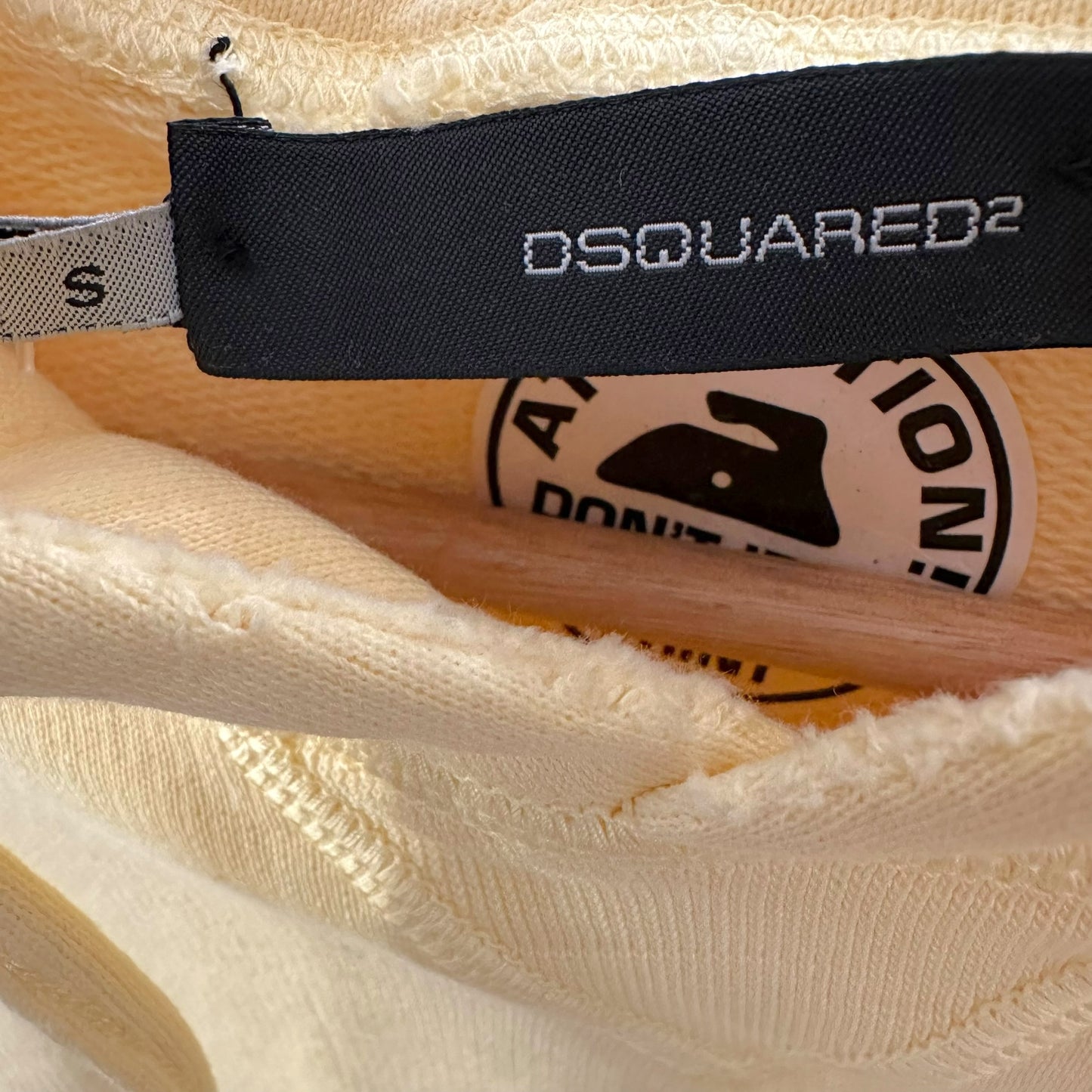 Dsquared2 Pale Yellow Street Sign Graphic Hoodie NEW