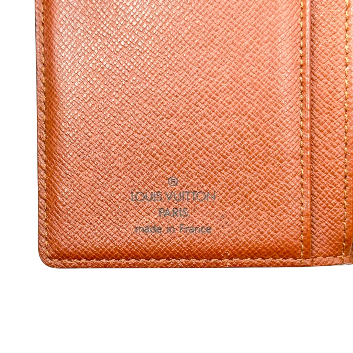 Louis Vuitton Monogram Kisslock Wallet Brown Tan