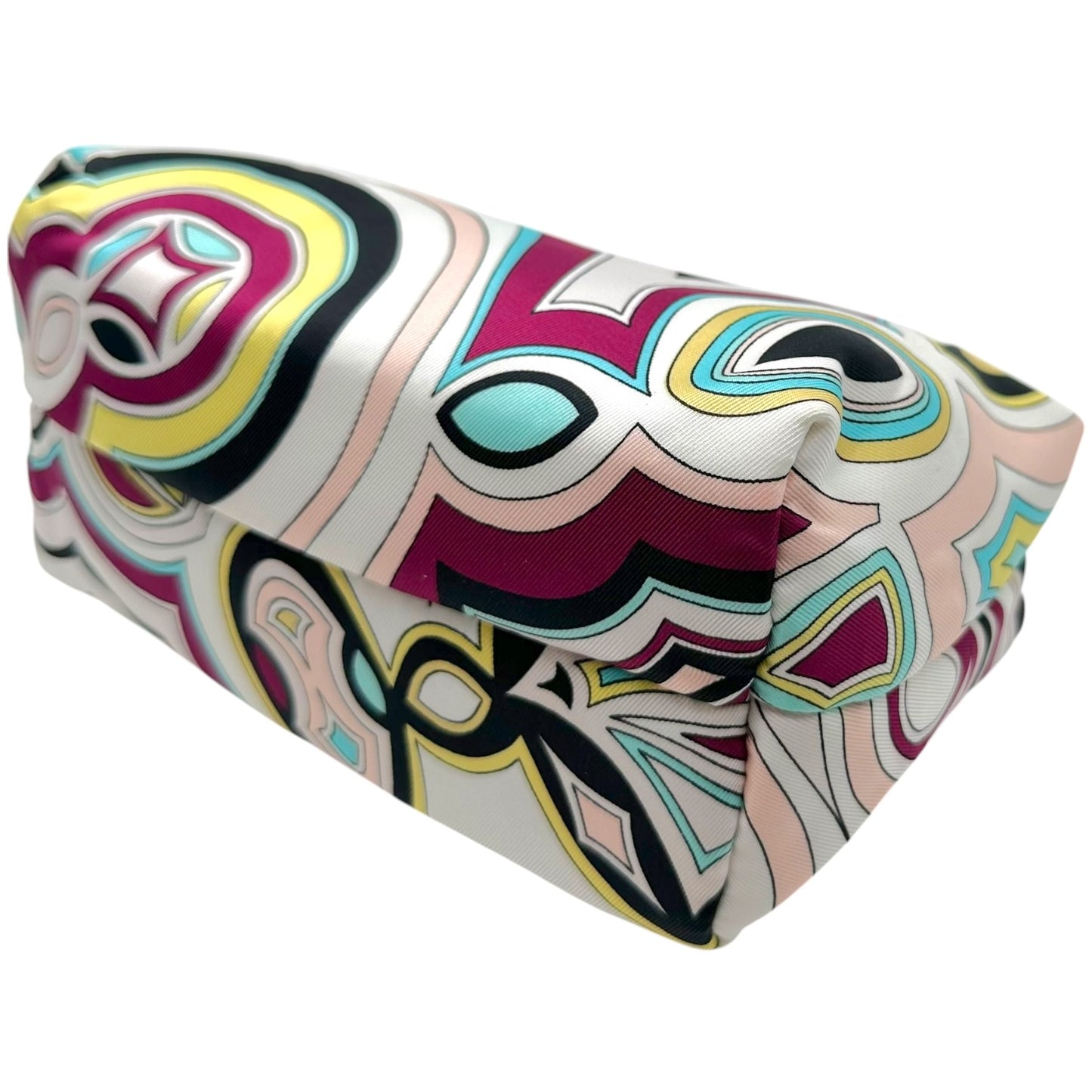 Emilio Pucci Silk Mini Pochette Bag White Multicolor Print