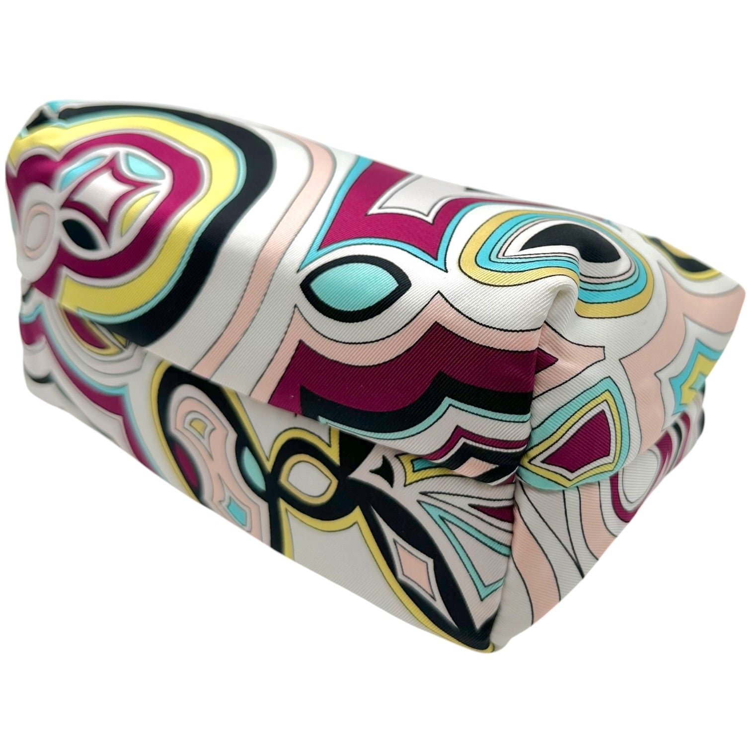 Emilio Pucci Silk Mini Pochette Bag White Multicolor Print