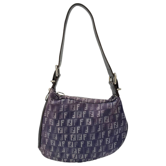 Fendi Indigo Denim Zucchino Monogram Medium Oyster Bag