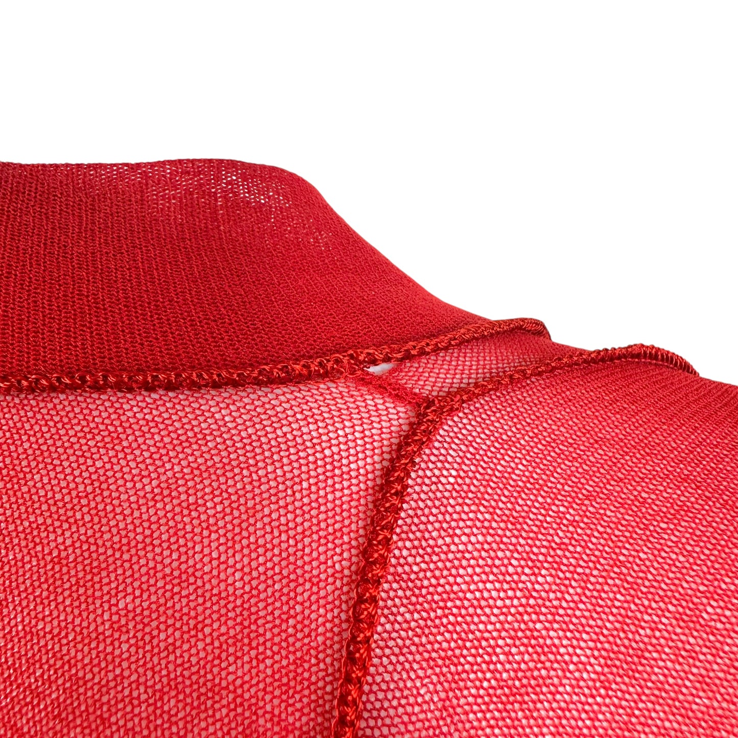 Jean Paul Gaultier Red Mesh Batwing Sleeve Wrap Top