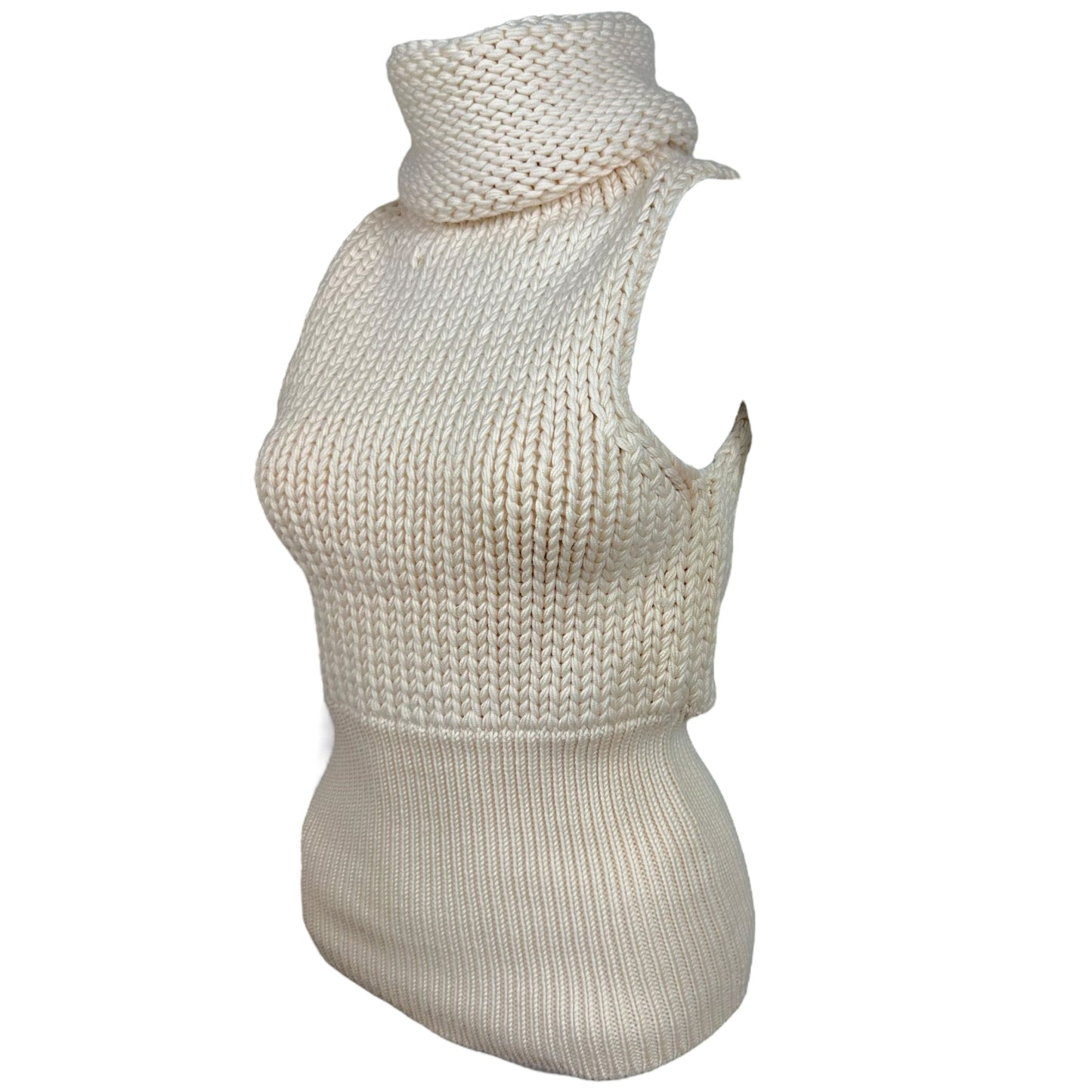 Gucci Ivory Knit Sleeveless Turtleneck Sweater