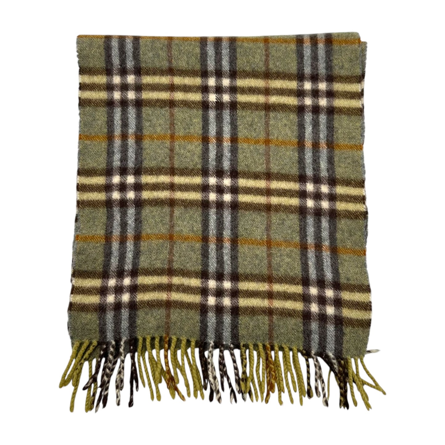 Burberry Blue Green Plaid Cashmere Scarf - Outfit Repeater