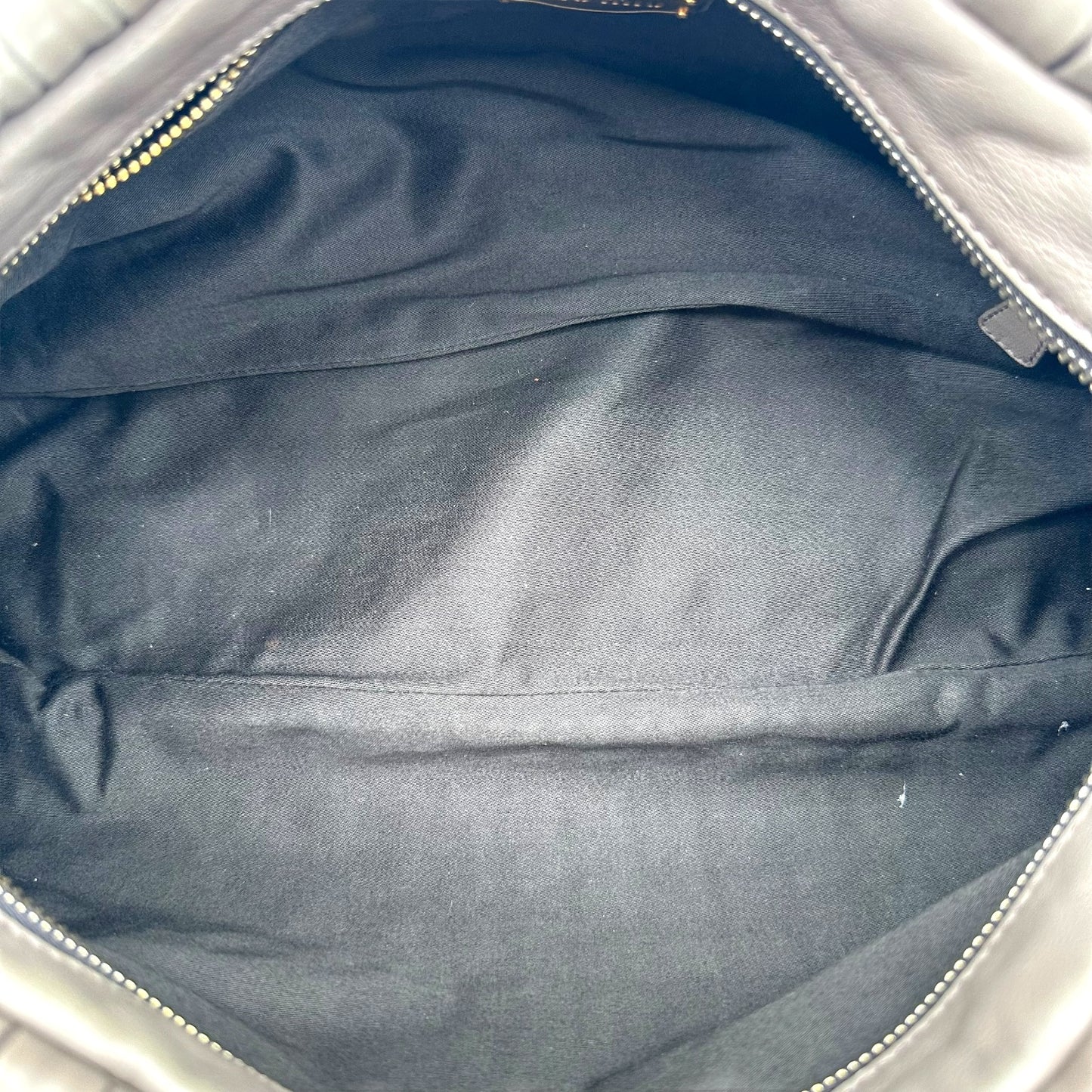 Miu Miu Gray & Gold Quilted East West 2-Way Bowler Bag