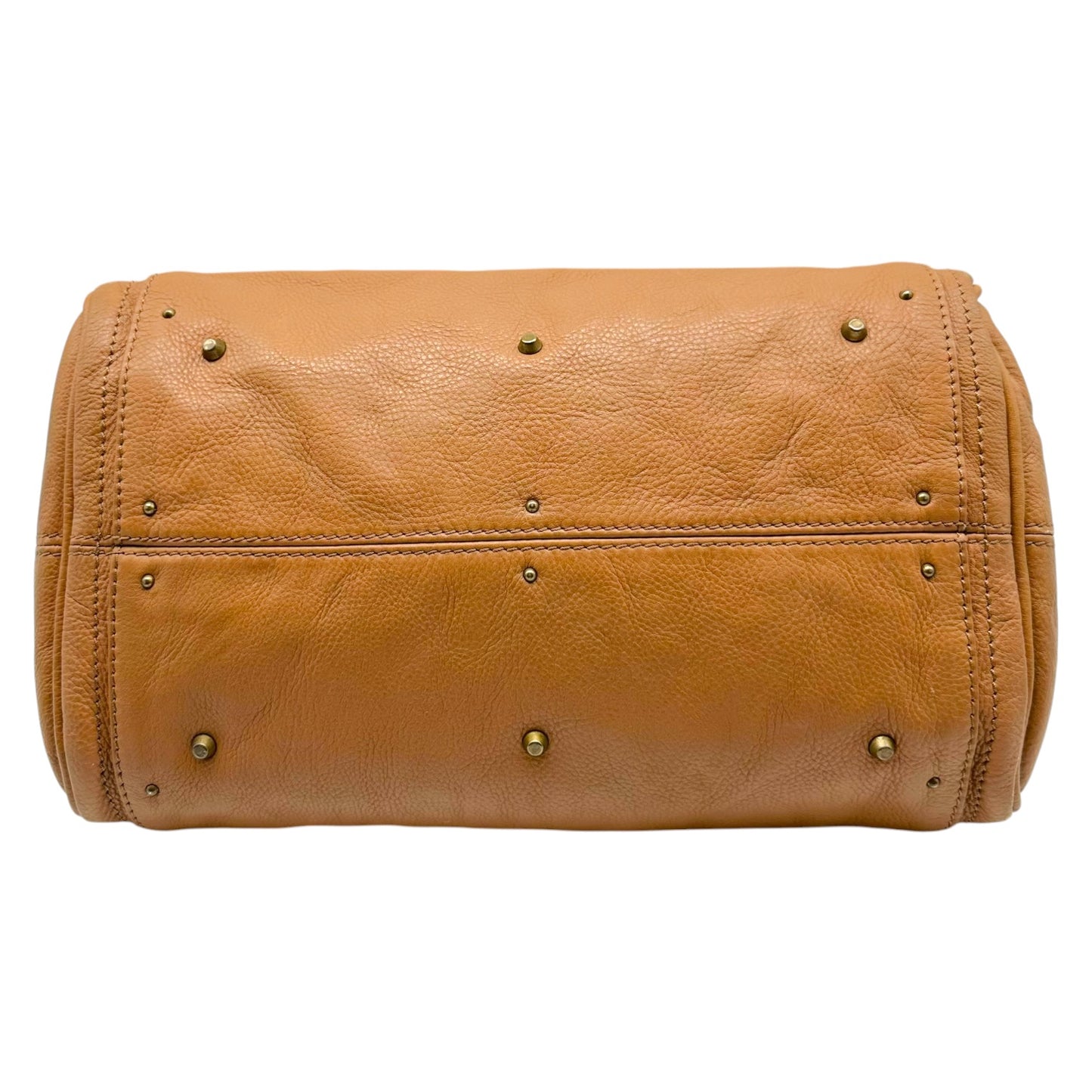 Chloé Brown Leather Shoulder Bag with Padlock Detail