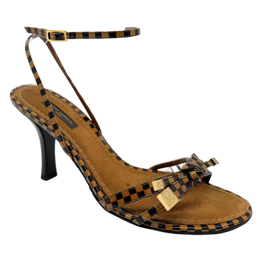 Louis Vuitton Damier Ebene Brown Strappy Heeled Sandals