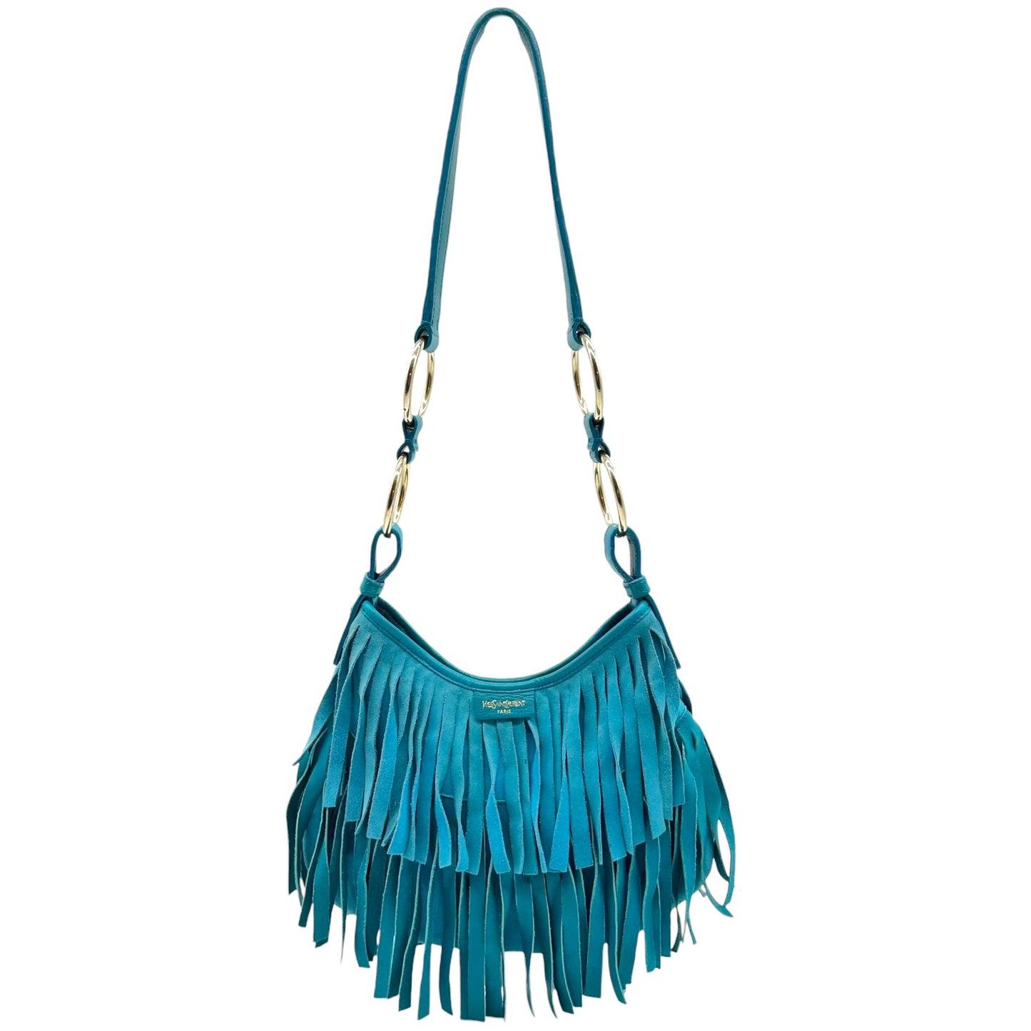 Yves Saint Laurent Turquoise Fringe Mini Bag