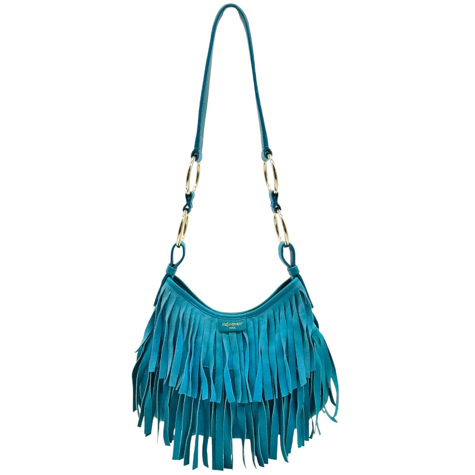 Yves Saint Laurent Turquoise Fringe Mini Bag