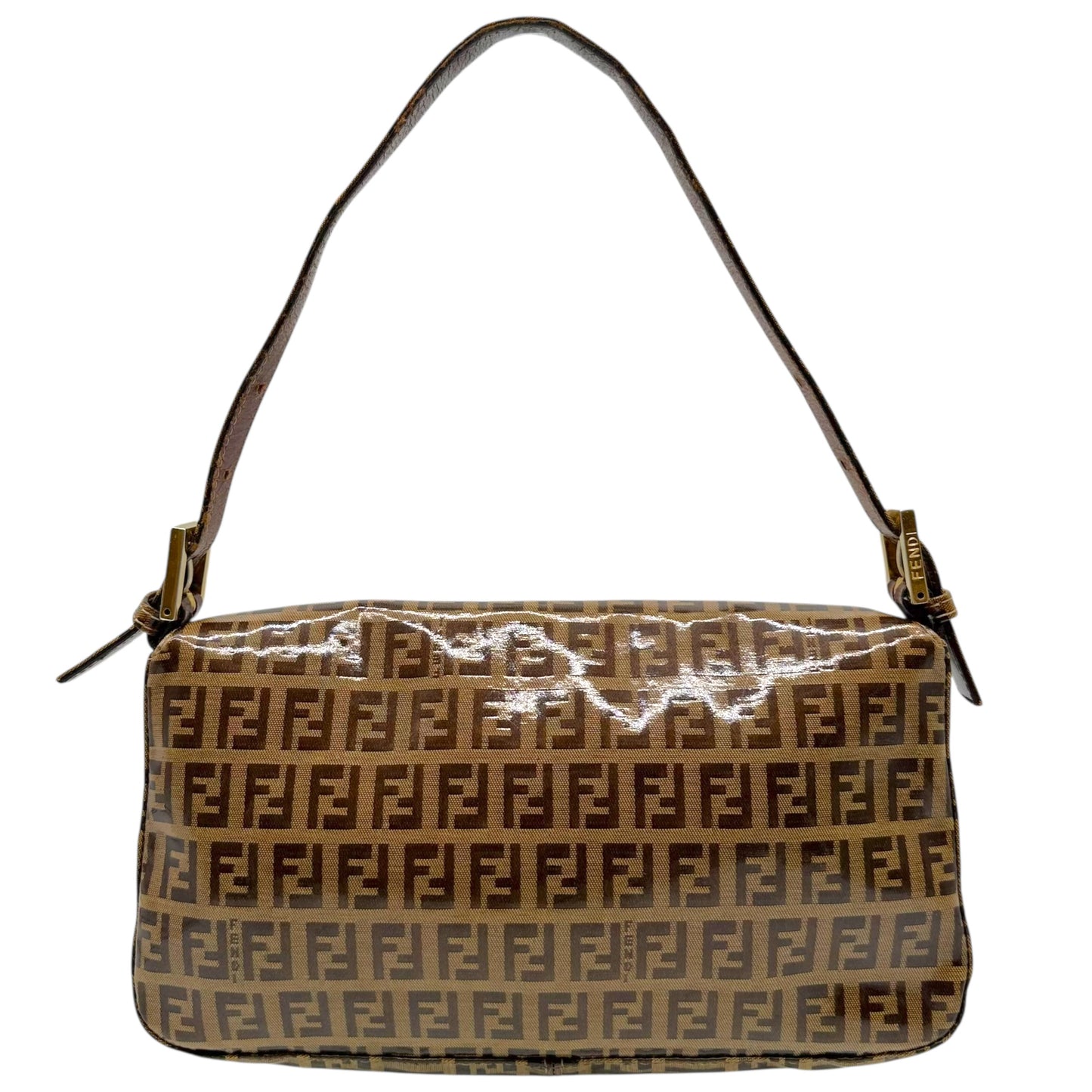 Fendi Coated Canvas Monogram Zucchino Baguette Bag