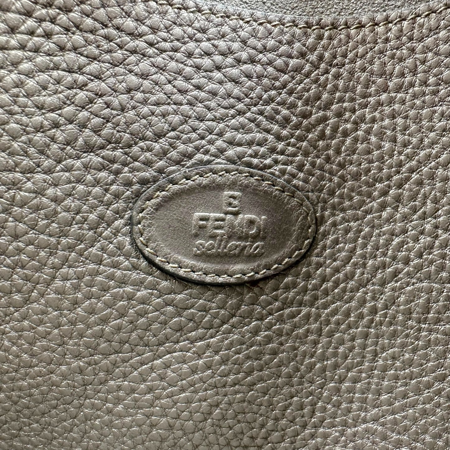 Fendi Selleria Silver Leather Hobo Bag