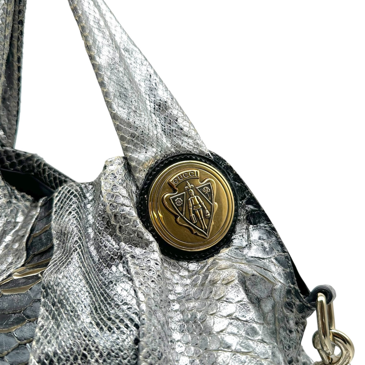 Gucci Python Large Hysteria 2-Way Bag Black Silver