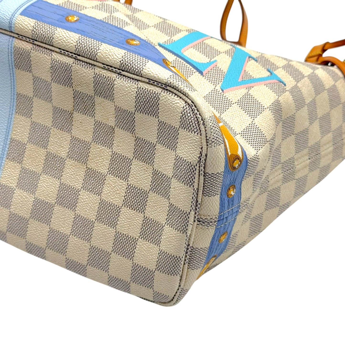 Louis Vuitton Damier Azur Summer Trunk Neverfull MM Tote Bag