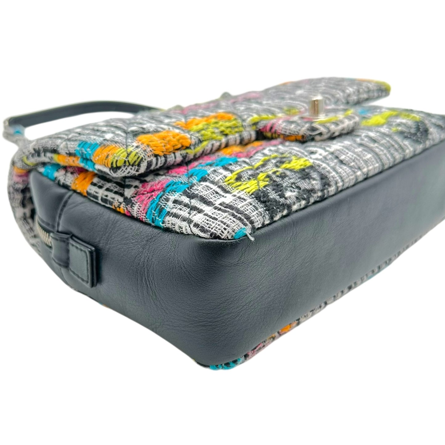 Chanel Multicolor Tweed Logo Medium Flap Bag 2015-16