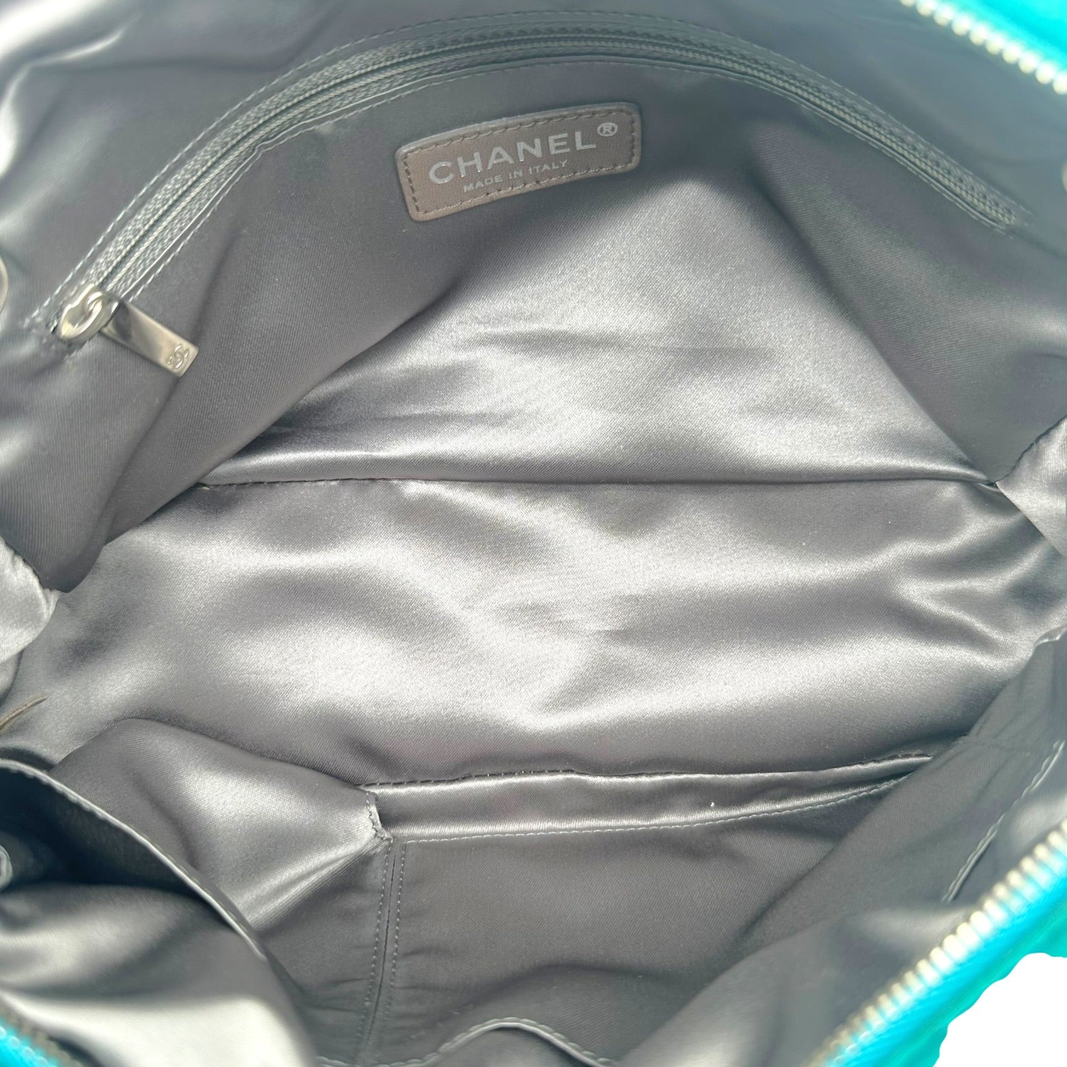 Chanel Shoulder Bag Turquoise Matelasse Bubble Quilt