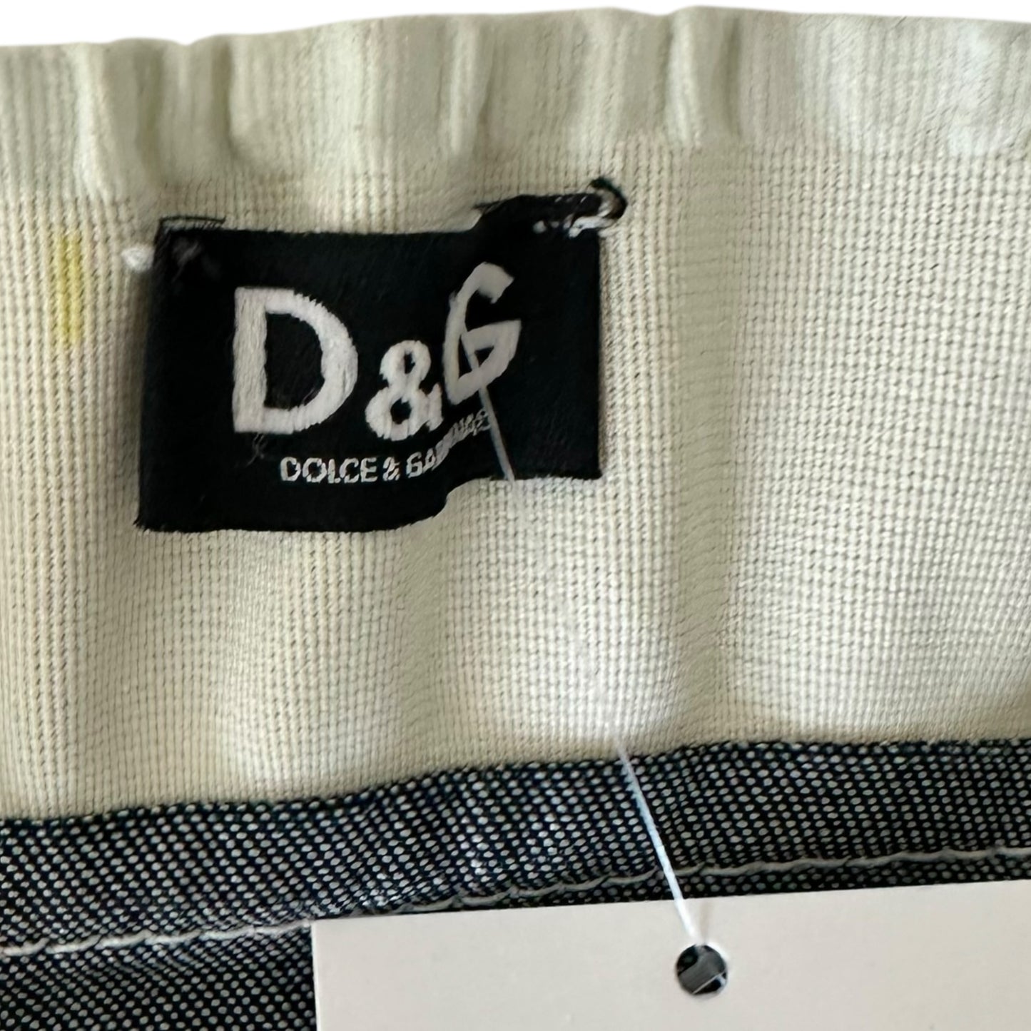 Dolce & Gabbana Lace Up Denim Corset Top Dark Blue