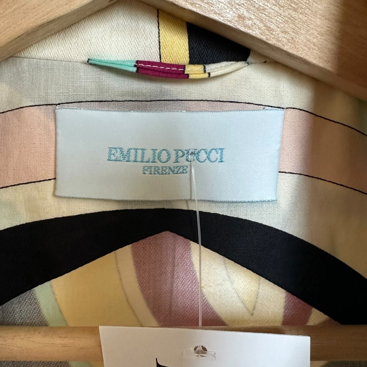 Emilio Pucci Cotton Trench Coat Pink Blue Multi Printed