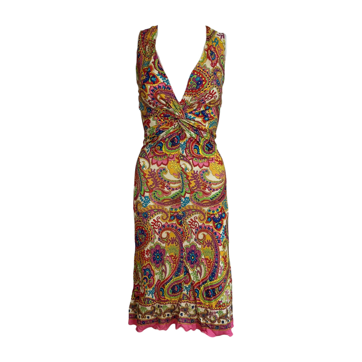 D&G Dolce & Gabbana Multicolor Paisley Print Midi Dress