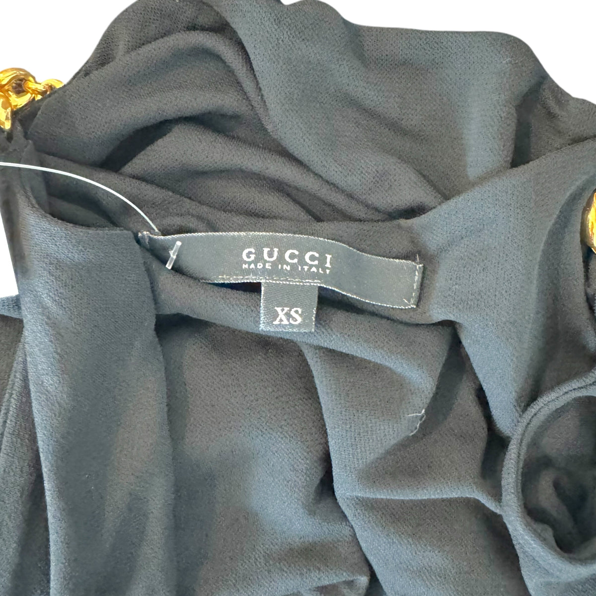 Gucci Black Cami Top With Gold Chain Straps