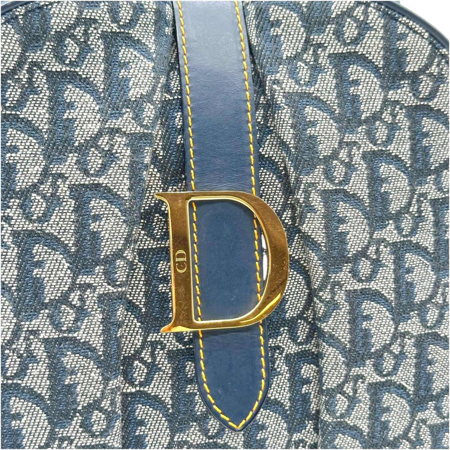 Christian Dior Bowler Bag Navy Blue Trotter Monogram