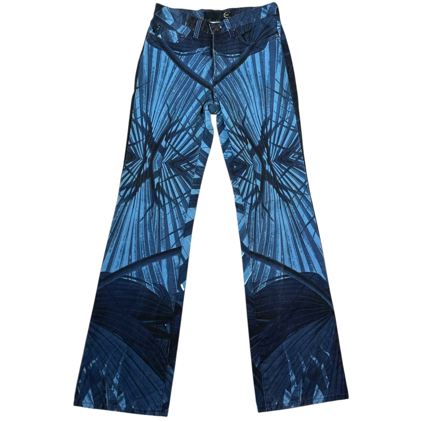 Just Cavalli Roberto Cavalli Blue Palm Print Jeans