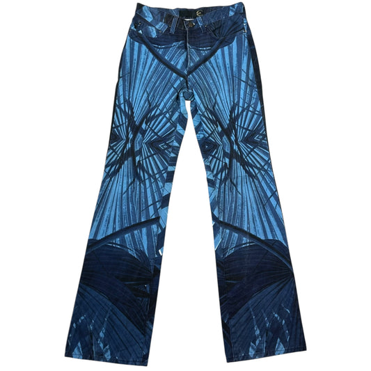 Just Cavalli Roberto Cavalli Blue Palm Print Jeans