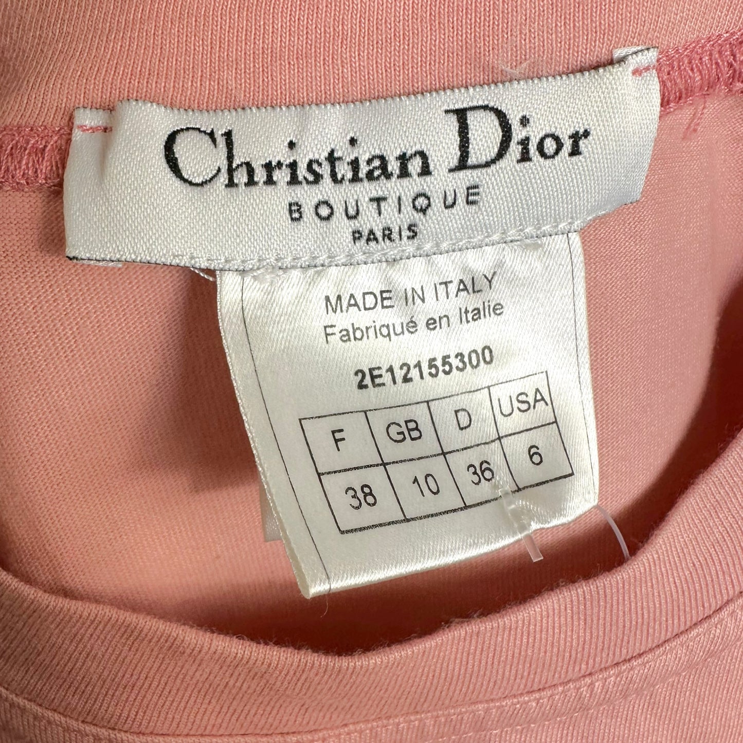 Christian Dior Pink Yellow J'Adore Logo Tank Top