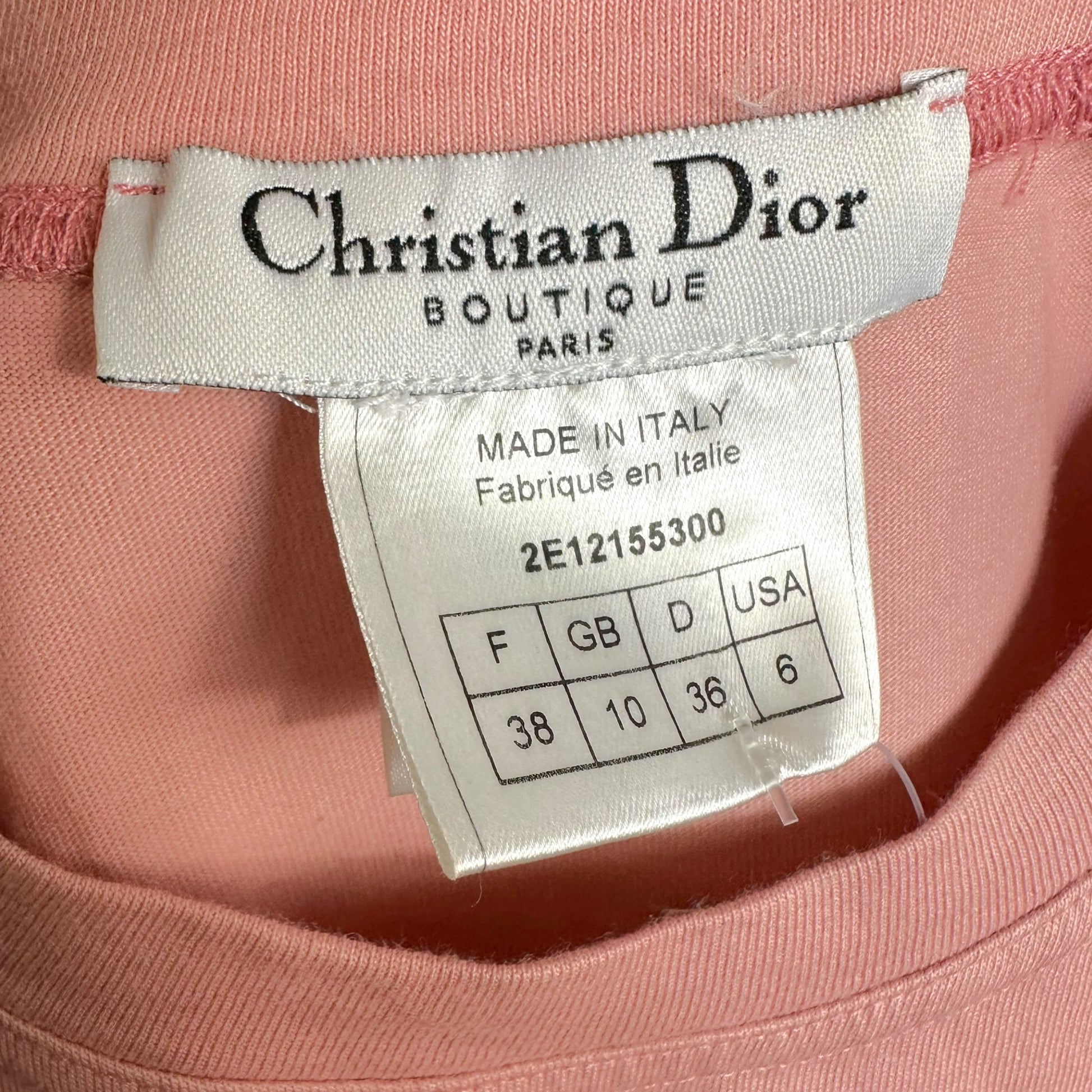 Christian Dior Pink Yellow J'Adore Logo Tank Top