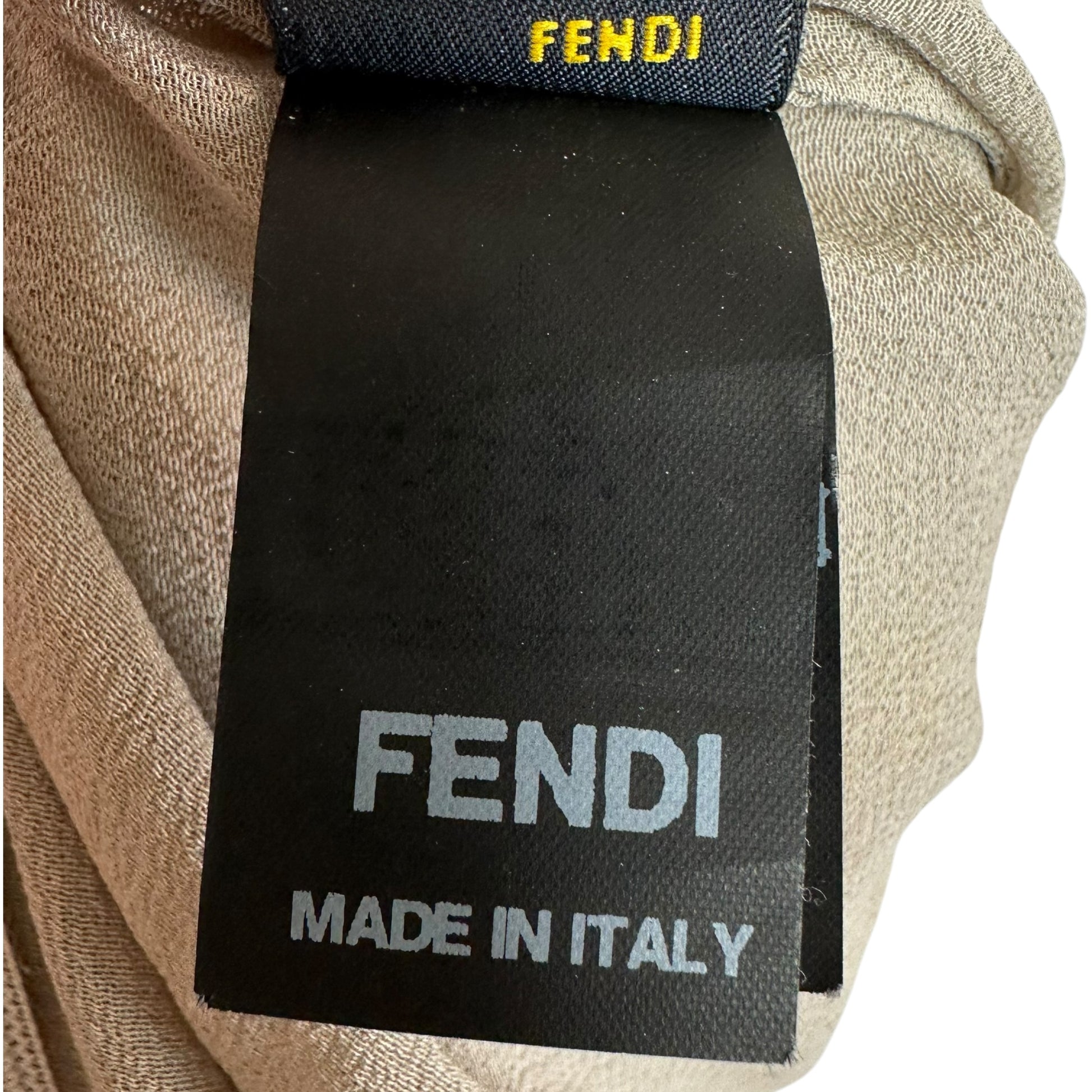 Fendi Beaded Mesh Mini Dress Beige Ivory Thin Straps