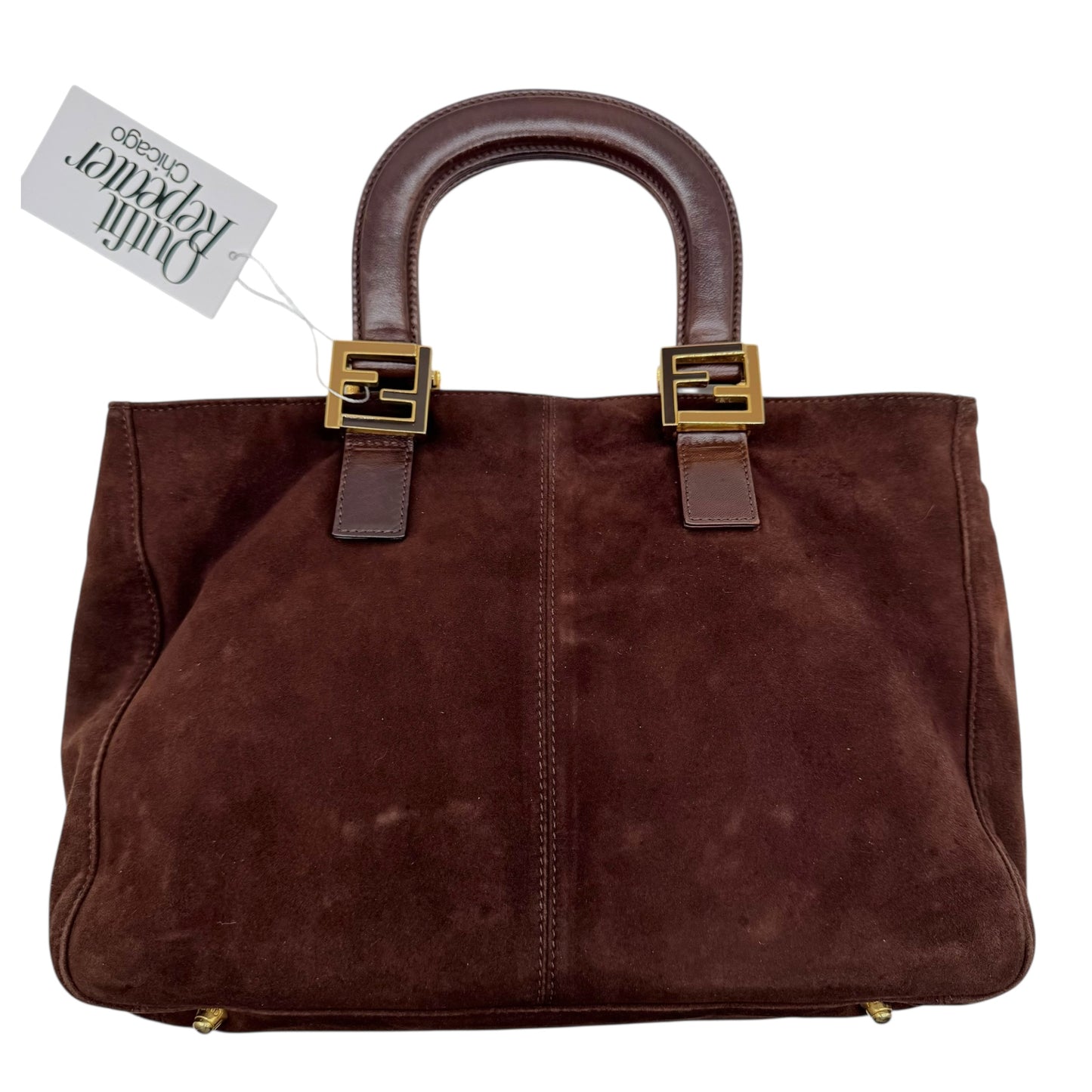 Fendi Brown Suede Mini Tote Bag - Outfit Repeater