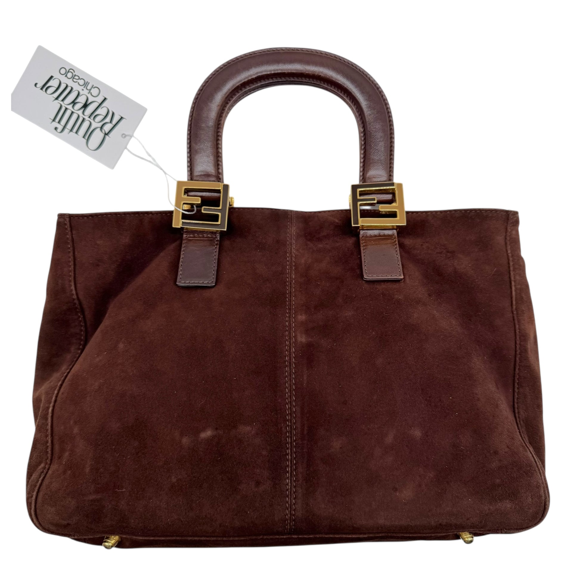 Fendi Brown Suede Mini Tote Bag - Outfit Repeater