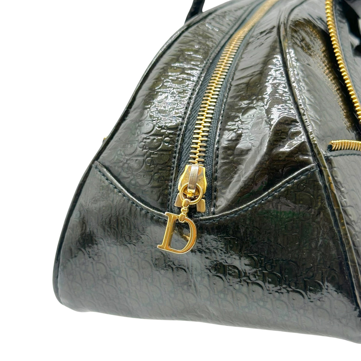 Christian Dior East-West Bowler Handbag Dark Khaki Green