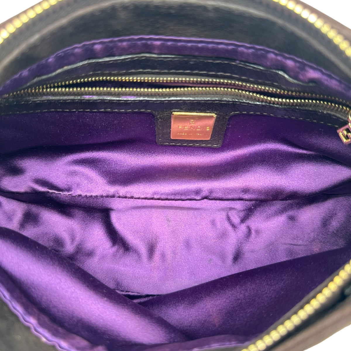 Fendi Brown Suede Small Shoulder Baguette Bag
