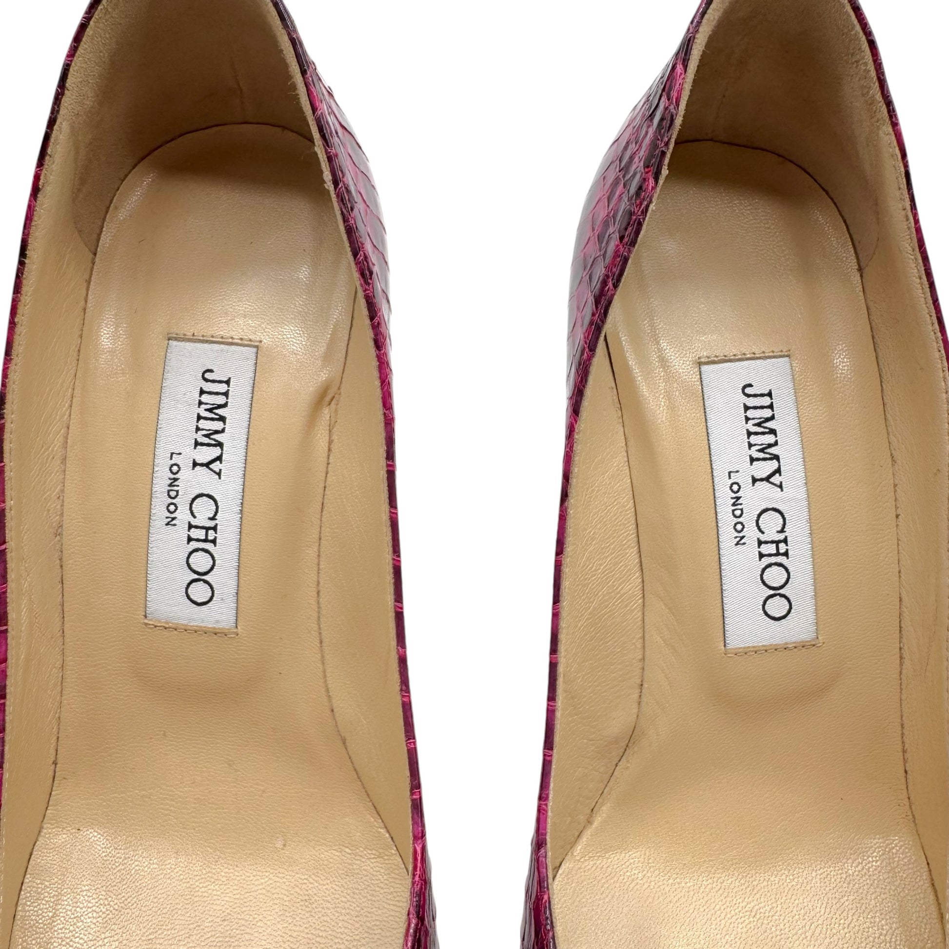 Jimmy Choo Pink Black Python Pointed Toe Heels