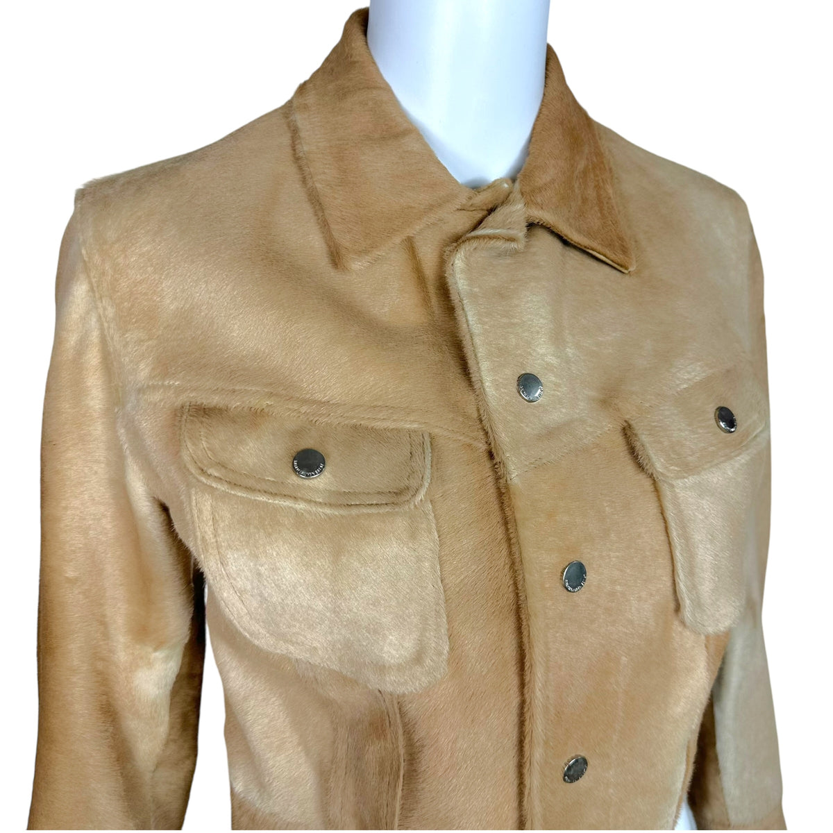 Ralph Lauren Black Label Tan Ponyhair 3/4 Sleeve Jacket