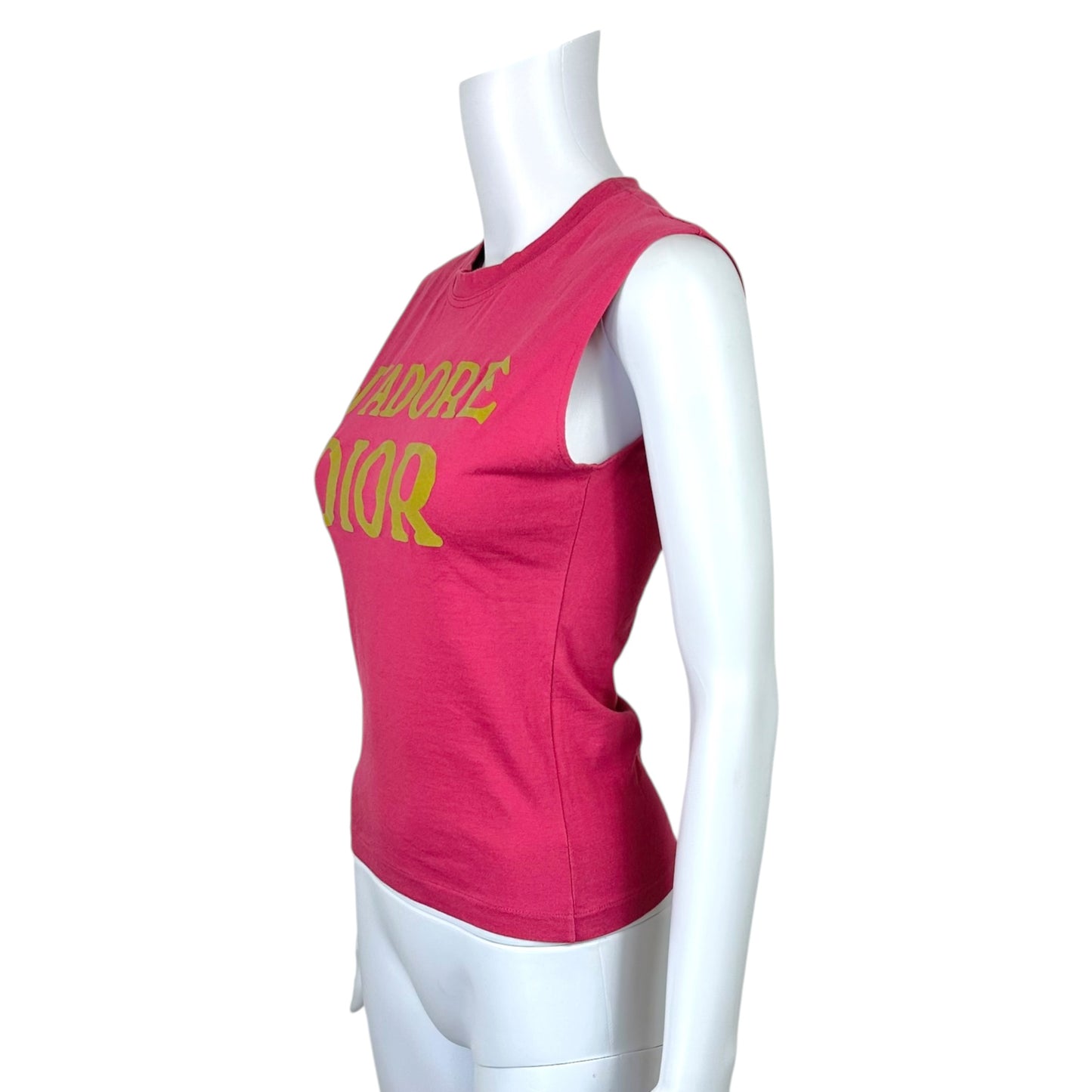 Christian Dior F/W 2002 Hot Pink & Yellow J'Adore Dior Tank Top