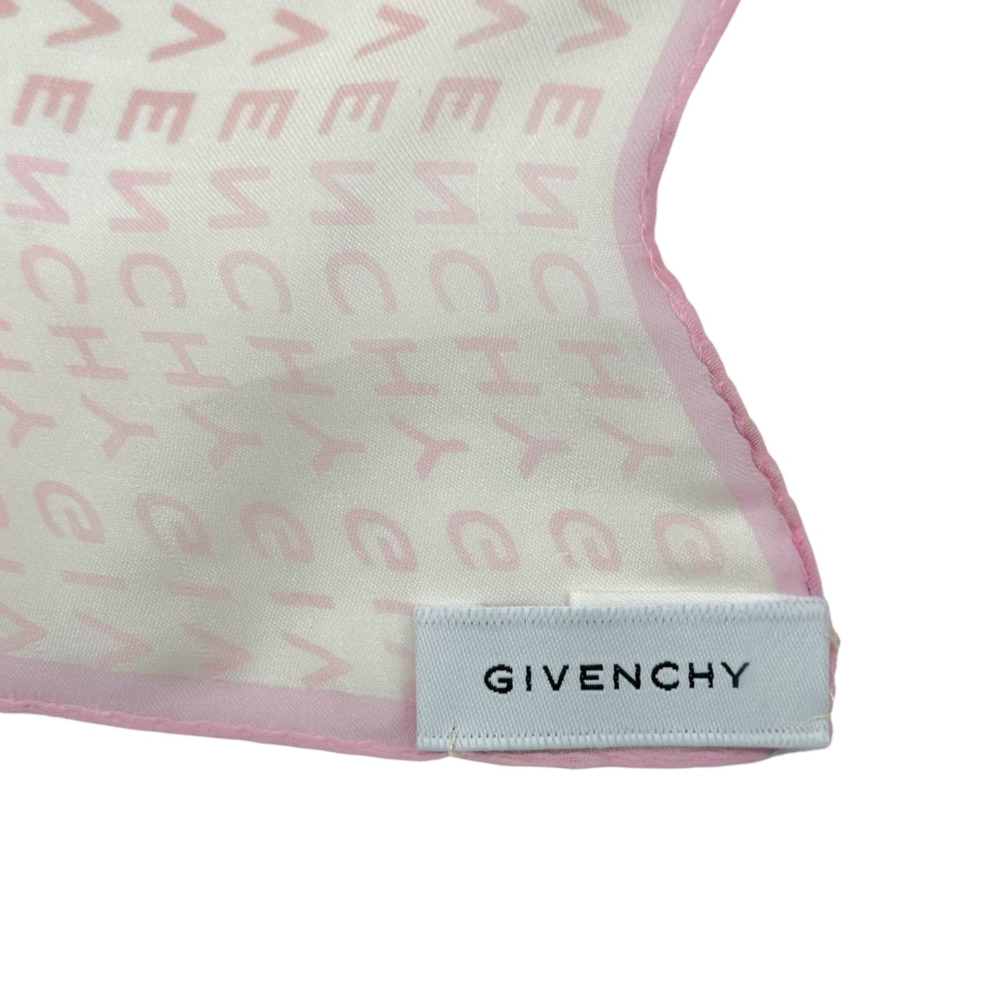 Givenchy Pink Logo Silk Scarf