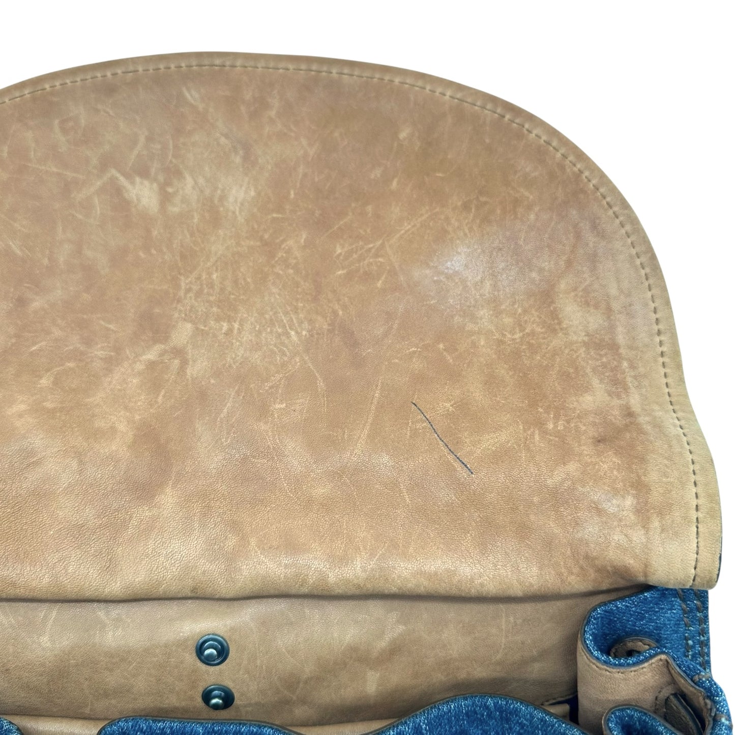 Miu Miu Denim & Leopard Print Ponyhair 2-Way Bag