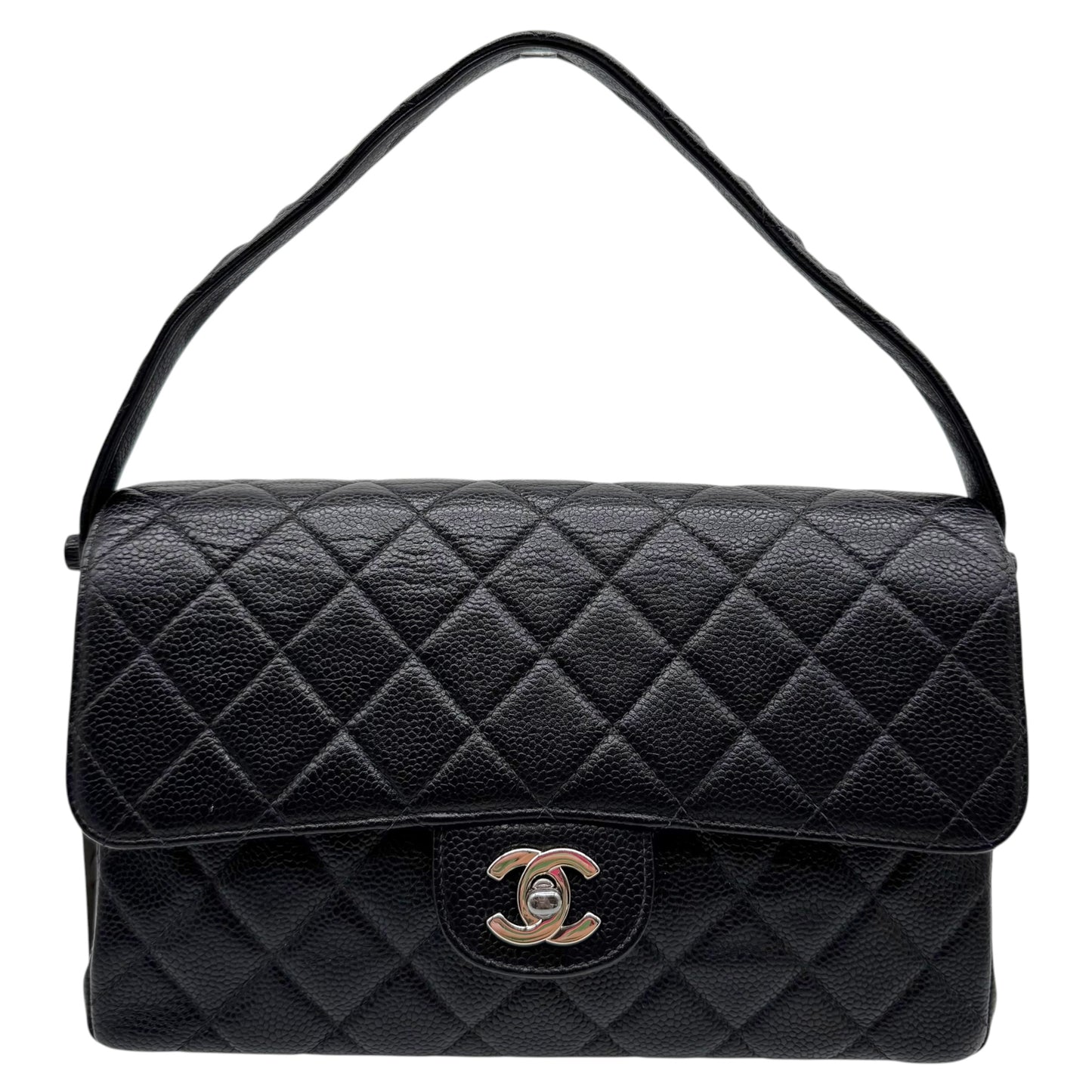 Chanel Black Caviar Leather Medium Flap Bag