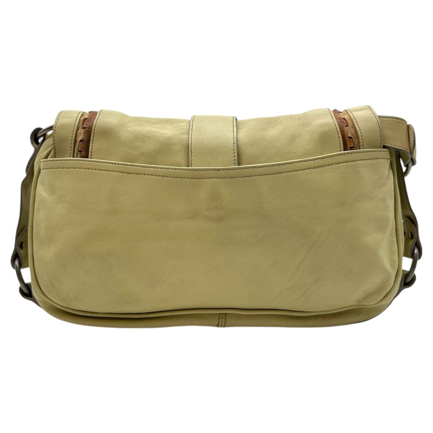 Christian Dior Ivory Leather Gaucho Shoulder Bag