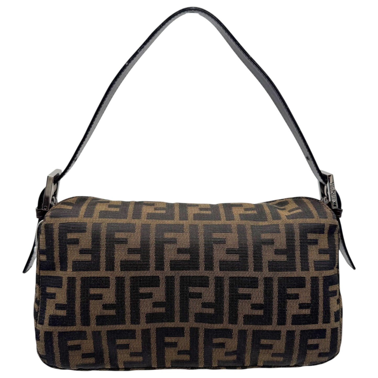Fendi Classic Zucca Monogram Fold-Over Baguette Bag