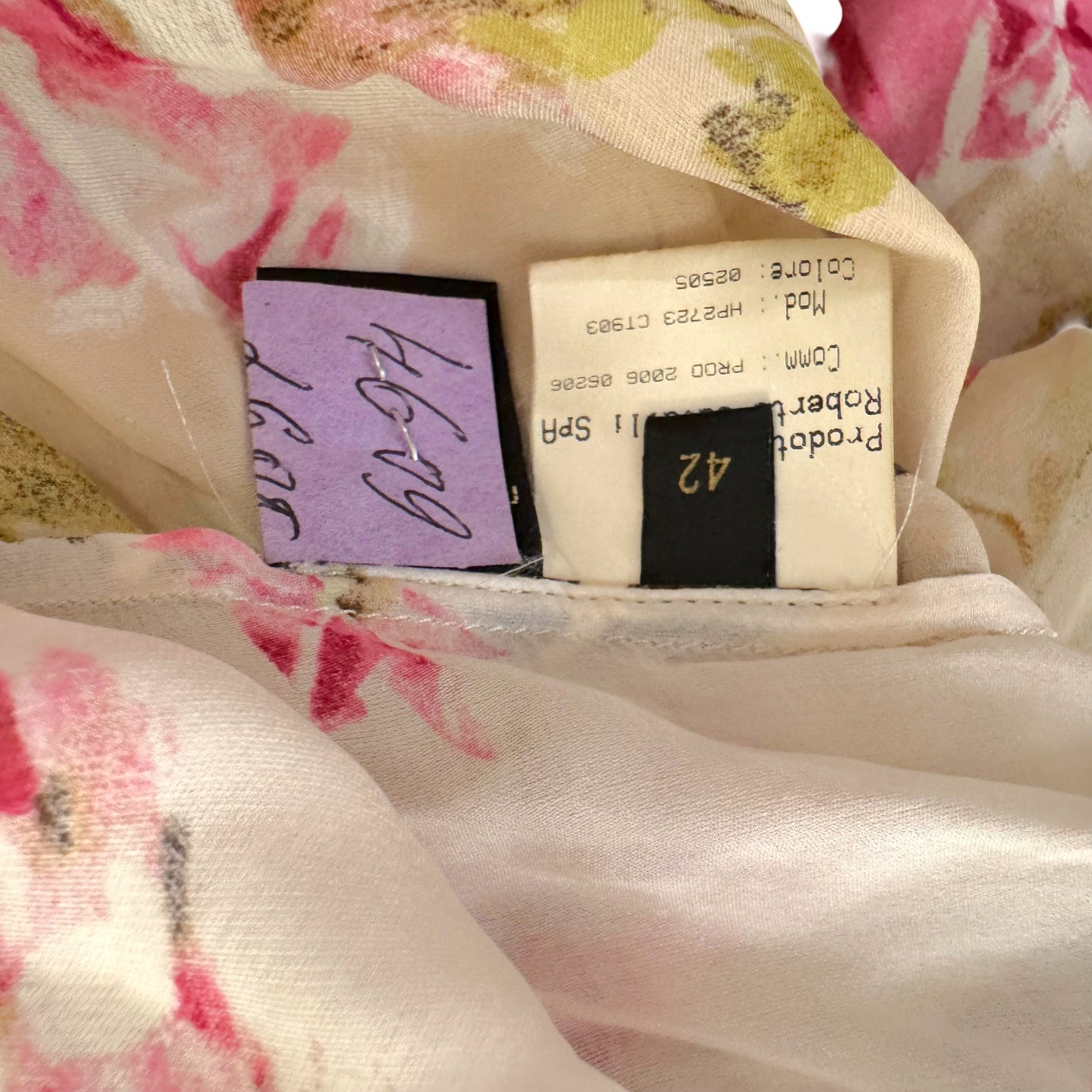 Roberto Cavalli Pink Floral Flowy Silk Wrap Blouse - Outfit Repeater