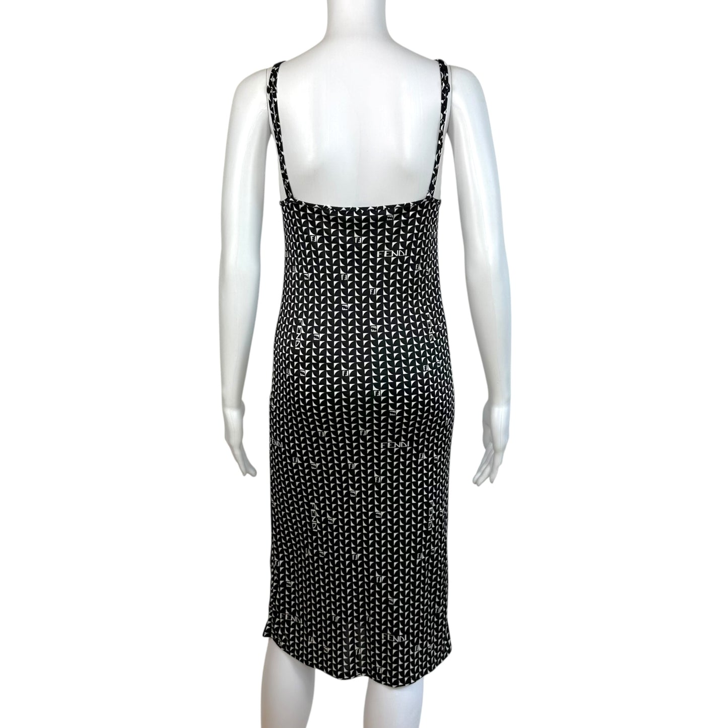 Fendi Black & White Monogram Midi Dress