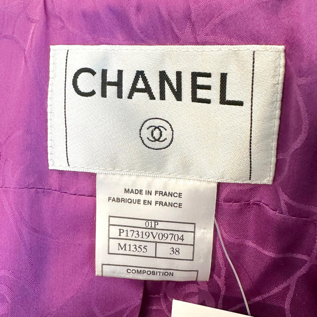 Chanel Pink Purple Houndstooth Tweed Crop Blazer Midi Skirt