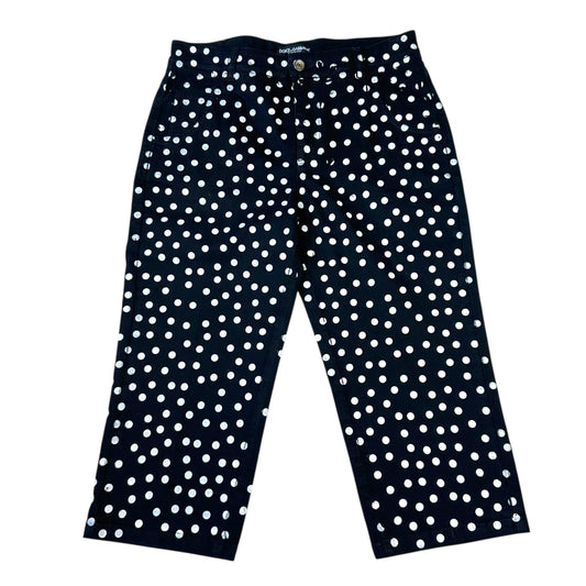 Dolce & Gabbana Black & White Polka Dot Print Capris