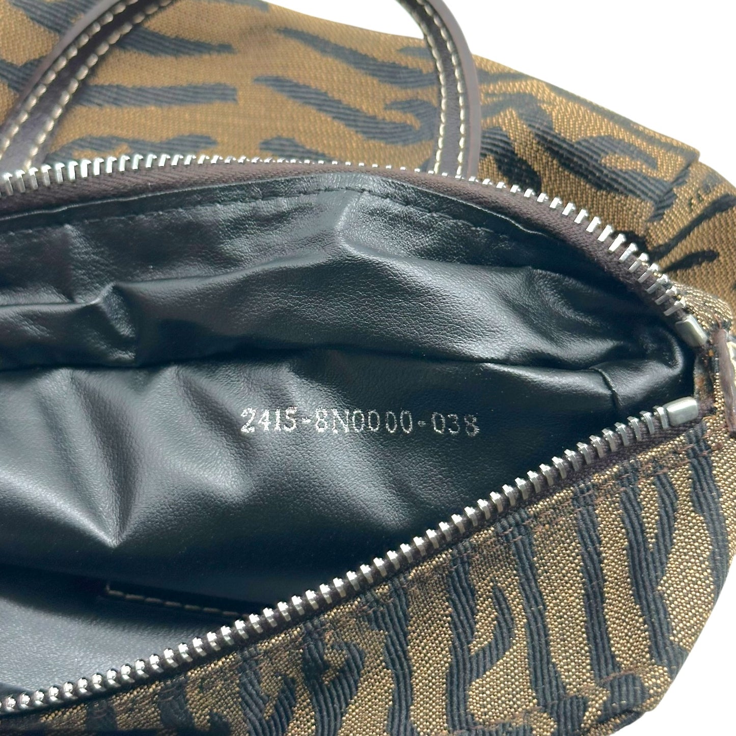Fendi Tiger Print Square Top Handle Pochette Bag