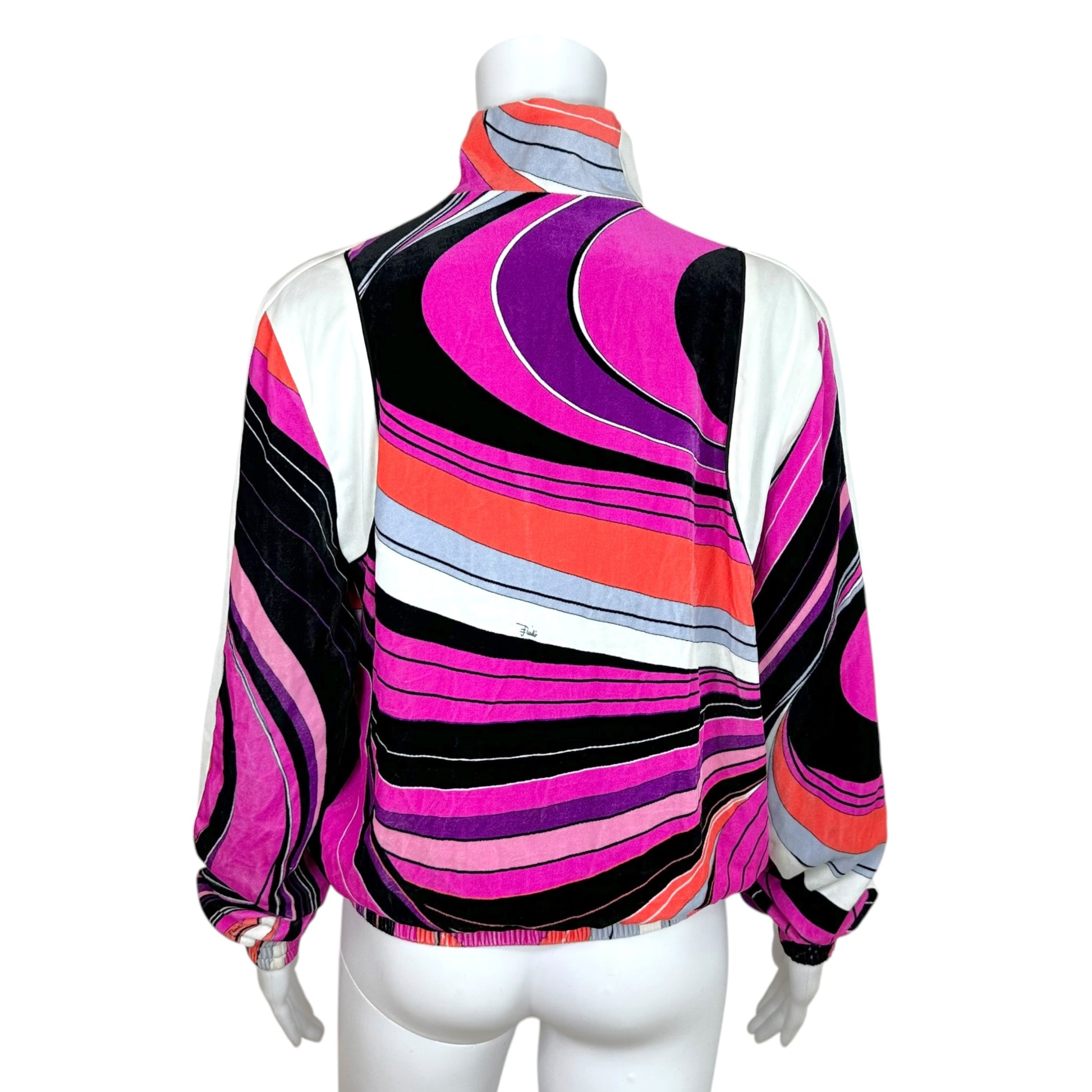 Emilio Pucci Zip-Up Track Jacket Pink Black Velvet